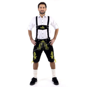 Pantalones cortos tradicionales bávaros de cuero de cabra, Lederhosen bordados a medida con tirantes para el Oktoberfest y eventos culturales - Product Image 1