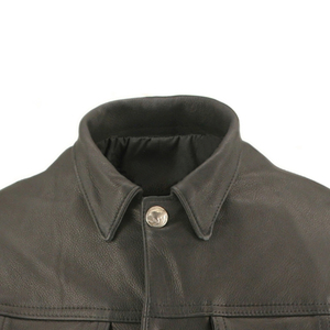 <b>Black</b> Leather Breathable Winter Motorcycle Riding <b>Vest</b> Premium <b>Men's</b> Sleeveless Biker Apparel for Outdoor Adventures - Product Image 4