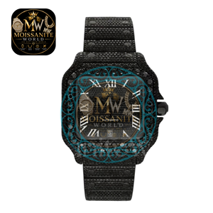 Square Cut 41mm Round Dial Moissanite Quartz <b>Watch</b> Water Resistant Roman Numeral Analog Luxury Iced Out <b>Watch</b> for Wholesale - Product Image 2