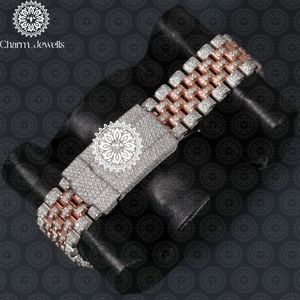 Montre de luxe pour homme Charm Jewells en acier inoxydable, cadran 40 mm, lunette sertie de diamants, mouvement mécanique analogique, résistance à l'eau 10 bars, bouton poussoir - Product Image 2