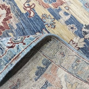Handknotted Wool and Silk Contemporary <b>Abstract</b> <b>Rug</b> Premium Multicolor Living Room Carpet - Product Image 3