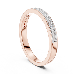 Anillo de Diamantes Cultivados en Laboratorio, Corte Simple, Oro Rosa Sólido de 18 Quilates, Bañado en Rodio, para Compromiso, Fiesta, Boda, Regalo, Uso Diario, para Mujer - Product Image 2