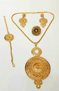 Conjunto de Pulsera, Anillo y Aretes Chapados en Oro de 24K Estilo Dubái para Mujer, Joyería de Moda, 4 GRM, Tendencia, Nuevas Ventas, SARA - Product Image 6