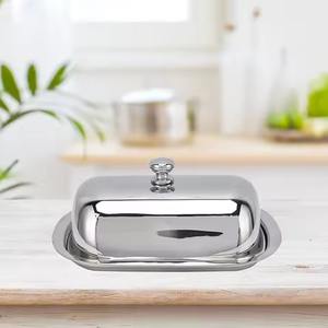 Plateau de service en métal avec couvercle, porte-beurre pour la présentation sur la table à manger - Product Image 1