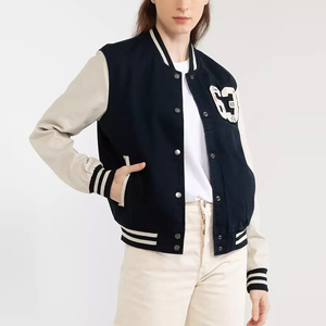 Chaqueta Bomber Varsity de Invierno para Hombre, de Algodón Genuino, Lona Impermeable y Transpirable, con Bolsillos Laterales, Relleno de Algodón, Colores Personalizables - Product Image 1