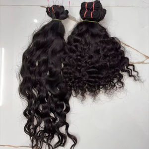 Extensiones de Cabello Humano Virgen 100% Natural de Templo Indio al por Mayor, de un Solo Donante, con Trama, MOQ Bajo, Envío Rápido - Product Image 1