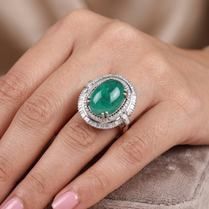 แหวนหมั้นเพชรพลอยมรกตคุณภาพสูง ทองคำขาว 18K แท้ ทำมือ รับรองโดย IGI เครื่องประดับแต่งงานสำหรับขายส่ง - Product Image 6