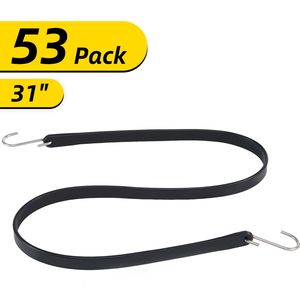 Confezione da 53 Corde Elastiche in EPDM PVC Resistenti alle Intemperie, Lunghe 79 cm, per Teloni da Interno con Ganci a S e Cinghie di Fissaggio a Crimpare - Product Image 1