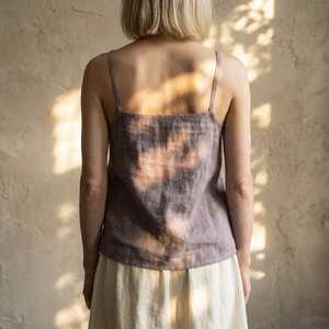 Camiseta sin mangas informal de cuello redondo con estampado tie-dye para mujer, estilo minimalista, transpirable, para verano - Product Image 5