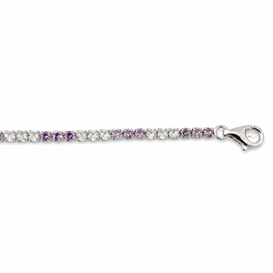 925 Sterling <b>Silver</b> Purple Gemstone Tennis Bracelet for Women High Polish Elegant Party <b>Wedding</b> Daily Wear Jewelry - Product Image 2