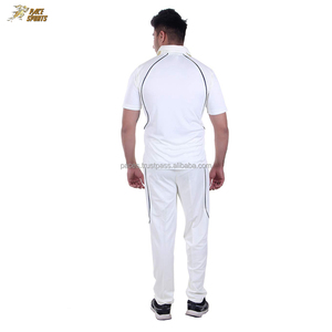 Uniformes de Críquet Blancos de Alta Calidad con Logotipo Personalizado, Nombre del Equipo, Jersey 100% Poliéster, Impresión por Sublimación Personalizada - Product Image 3