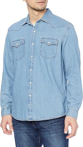 Chemise en jean décontractée pour homme de haute qualité, printemps-automne, manches longues, poche poitrine unique, col pointu - Product Image 5