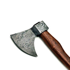 Hache en acier Damas faite à la main, manche en bois, hache en acier Damas de haute qualité, personnalisée et faite à la main - Product Image 5