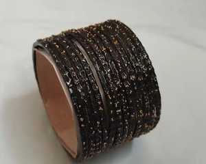 Premium Raindrop <b>Glass</b> <b>Bangles</b> For Girls- Transparent Golden Dotted Texture Unique Style Available In 25 Colors In Best Quality - Product Image 5