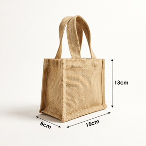 Sac fourre-tout en jute réutilisable écologique avec logo personnalisé, couleur naturelle, toile de jute unie |   Sacs de courses promotionnels en gros - Product Image 3