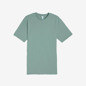 Camiseta de manga corta para hombre, 100% algodón peinado Airlume hilado en anillo, 32 hilos, 4.2 oz, negra, corte regular, con parte delantera anti-bolitas. - Product Image 4