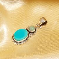 Nouveau pendentif bohème occidental tendance en turquoise d'Arizona, pendentif en argent sterling, bijoux faits à la main en gros