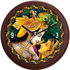 Liviya Model 364 Radha Krishna Silent Quartz Wall <b>Clock</b> <b>Digital</b> Printing Personalized Plastic Home Decor Mother's Day Christmas - Product Image 1