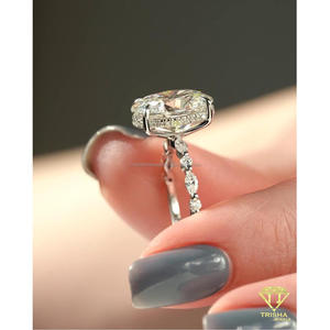 Anillo de compromiso de moissanita con corte ovalado, plata de ley 925, chapado en oro, solitario, joyería nupcial para mujer, anillo de regalo de lujo - Product Image 4
