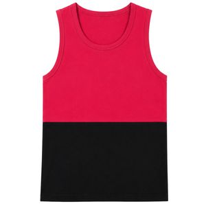 Red And Black Men Sleeveless Tank Top Color Block Design Casual Summer Vest Gym Fitness Workout Muscle Shirt Cotton <b>Athletic</b> - Product Image 1