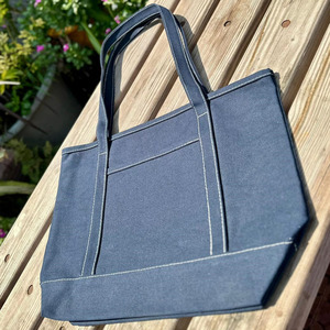 Canvas Cotton Tote Bag Printed Adjustable Woven Washable Blue Large Capacity - Product Image 3