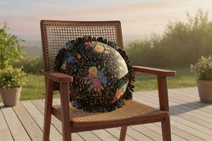 Premium Satin <b>Round</b> <b>Cushion</b> Covers with Frills Soft Decorative <b>Cushion</b> for Sofa and Bed Decor Available for Sale Low MOQ - Product Image 4