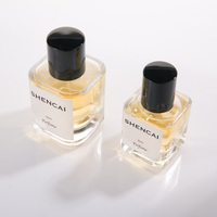 Flacon de parfum en verre minimaliste rond et carré avec embout à sertir, 30 ml et 50 ml, pour une fragrance magnifique
