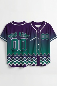 Maillot de baseball personnalisé à manches courtes, uni, avec dégradé vert, nom et numéro personnalisés, uniforme d'équipe entièrement boutonné - Product Image 6