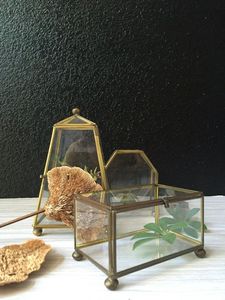 Gold Frame Glass Jewelry Organizer with Hanging Stand for Necklaces and Earrings Display - Product Image 5