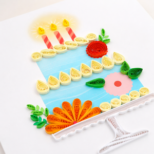 Carte de vœux artisanale personnalisée en papier, style quilling, pour anniversaire, colorée, de luxe, vente en gros, papeterie, fabrication de cartes cadeaux OEM - Product Image 3