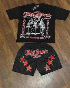 Conjunto de Dos Piezas para Hombre, Estilo Deportivo, Lavado Ácido, Pantalones Cortos y Camiseta con Serigrafía, Tela de Rizo, Traje Deportivo de Verano - Product Image 5