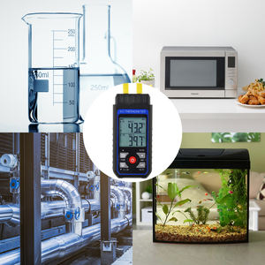 Thermomètre professionnel à thermocouple double canal - Thermomètre de haute précision de type K/J avec alarme et rétroéclairage couleur - Product Image 2