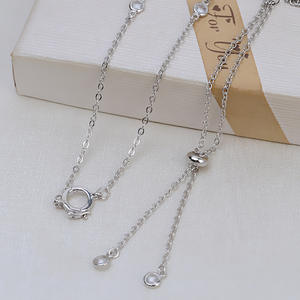 Hebilla de Plata S925 Hecha a Mano, Soporte para Colgante, DIY para Tarjetas, Juego de Collar de 4 mm con Colgantes y Dijes de Moda 2064 - Product Image 4