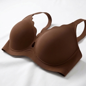 Soutien-gorge de sport sans couture pour femme, col en V profond, maintien moyen, couleur unie, bretelles réglables, vêtements de yoga, spandex, polyester - Product Image 2