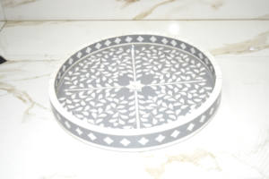 Plateau de service en bois de meilleure qualité fait à la main avec incrustation de nacre Forme personnalisée Ramadan et Eid pour la cuisine - Product Image 2