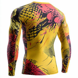 Camisetas de compresión de secado rápido con sublimación para entrenamiento, camiseta de fitness con sublimación, camiseta de manga larga personalizada para hombre - Product Image 6