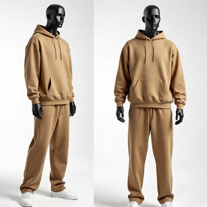 Ensemble de survêtement unisexe, couleur unie, sweat-shirt et pantalon de survêtement, 100% coton, respirant, coupe décontractée, vêtements d'hiver, longueur intégrale, streetwear - Product Image 6