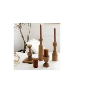 Support de bougie en bois fait main pour mariage, événement festif, support de bougie chauffe-plat poli et lisse pour décoration de table à la maison - Product Image 2