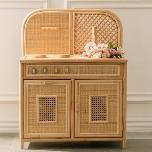 ชุดครัวหวายทำมือ ของเล่นเตาทำอาหารพร้อมที่เก็บของ ของเล่นเสริมสร้างจินตนาการคุณภาพสูงสำหรับเด็ก - Product Image 6