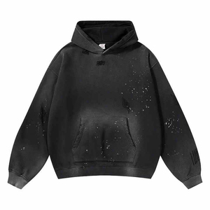 Sudadera con Capucha Formal de Invierno para Hombre, 100% Algodón, con Bolsillo de Forro Polar Ecológico Lavado, Logotipo Personalizado en la Parte Delantera - Product Image 2