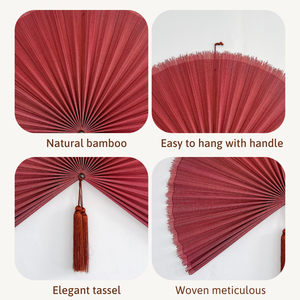 Cheap Price Wholesale Bamboo Fan <b>Wall</b> <b>Decor</b> with Tassel Boho Bedroom Living Room <b>Decor</b> Bamboo Fan Headboard from Vietnam - Product Image 5