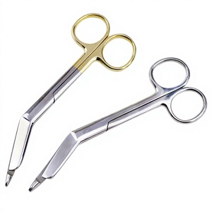 Tijeras para vendas de gasa con mango dorado, instrumento manual quirúrgico con certificación CE Clase I para uso en quirófanos - Product Image 5