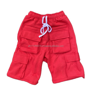 Pantalones cortos de bolsillo de carga naranja para hombre, ropa de calle de ajuste holgado, cintura elástica con cordón, cómodos pantalones cortos informales de verano con múltiples bolsillos - Product Image 4