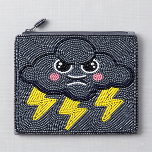 Monedero de cuentas de semillas hecho a mano, artístico, pequeño, colorido y de moda - Product Image 4