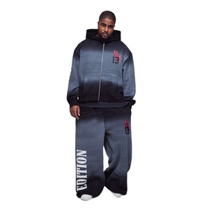 Ensemble jogging pour homme à capuche, personnalisé, brodé et imprimé, avec cordon de serrage, de haute qualité, léger, 100% coton, coupe classique, pantalon de survêtement d'hiver - Product Image 1