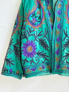 Dhati Handicrafts Indian Suzani Winter <b>Velvet</b> Eco-Friendly 100% Cotton Finished Floral Embroidered <b>Jacket</b> for <b>Women</b> - Product Image 3