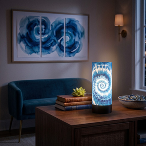 Blue Spiral Glow LED Table Lamp <b>USB</b> Powered Modern Bedside <b>Night</b> <b>Light</b> Decorative Accent Lamp for Bedroom Living Room Office - Product Image 2