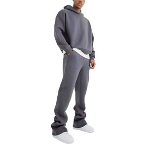 Ensemble deux pièces en coton épais pour homme : pantalon large et sweat à capuche surdimensionné personnalisé – Survêtement de fabricant - Product Image 6