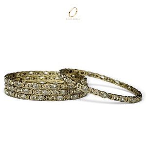 Fashion Antique <b>Crystal</b> High Quality Gold Plated Kashmiri Bangles Set for Women Wholesale Indian Wedding Fashion at Low Price - Product Image 5