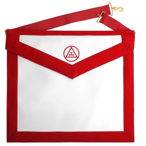 Delantal de terciopelo étnico del Capítulo del Arco Real, rojo, con insignia Triple Tau, de alta calidad, cualquier cantidad que desee, pida a nivel mundial - Product Image 1